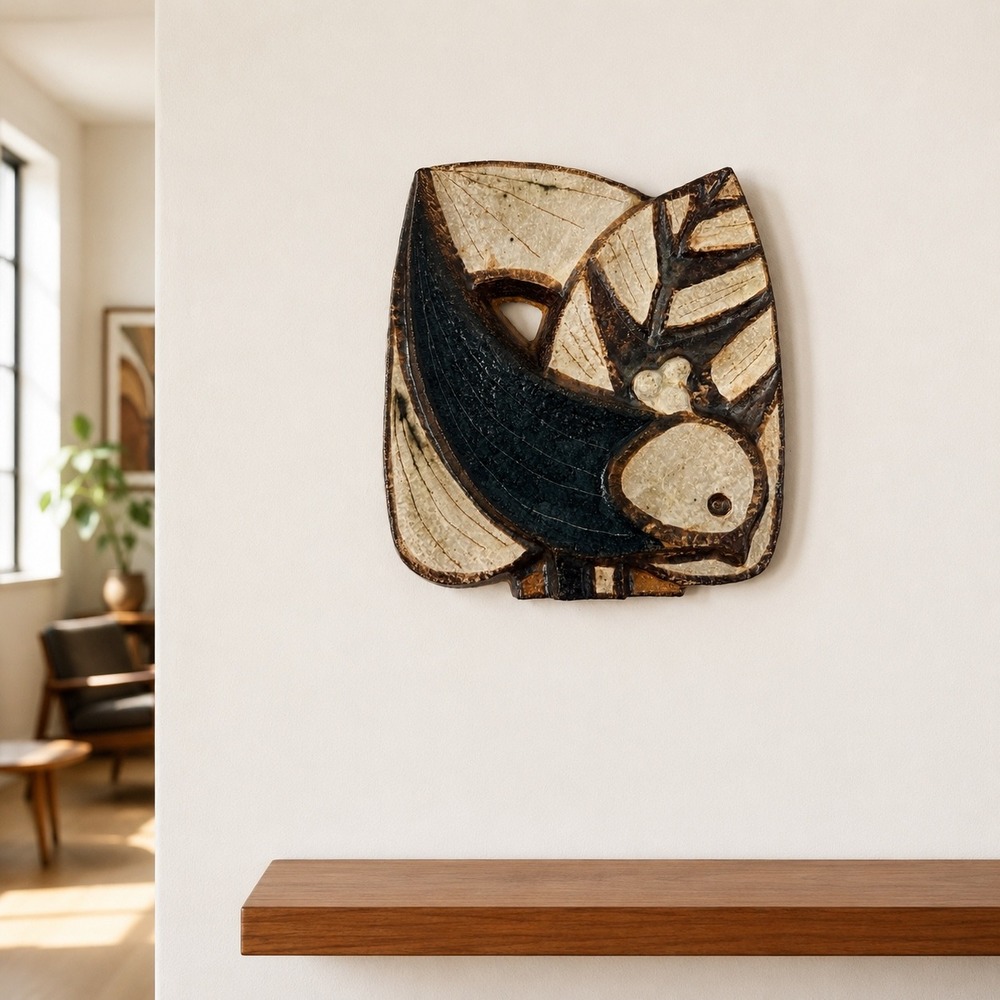 Soholm Denmark Noomi Backhausen Bird Wall Plaque 3599-1 Danish MCM Ceramic